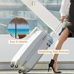 Seaside 3 Pack Luggage Tag for Suitcase, Unique Leather Travel Tags Identifiers with Privacy Name Address Labels & Durable Steel Loop for Women Men Travel