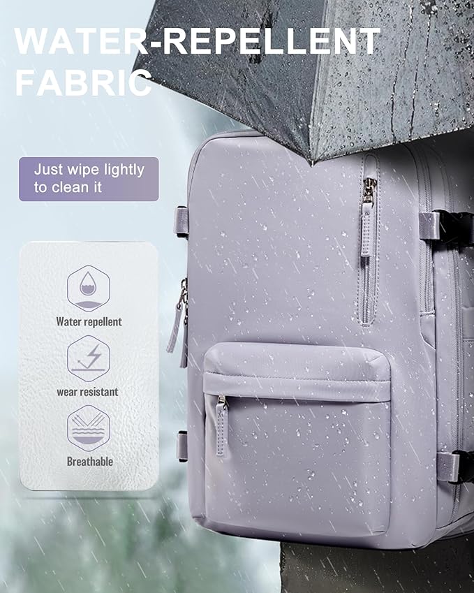 Travel Backpack Women,Carry On Backpack Flight Approved 18x14x8 inches Bag Spirit Airlines Personal ltem,College Sports Hiking Rucksack Waterproof Casual Daypack Laptop Blackpack Men Taro Purple