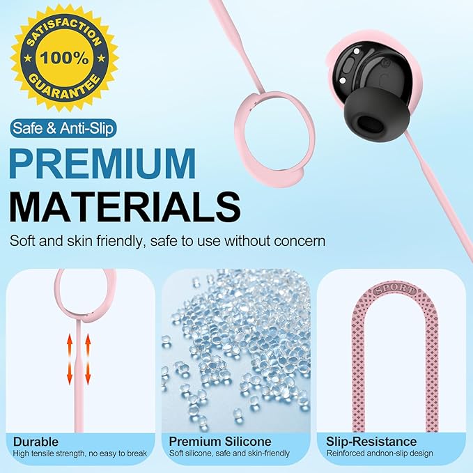 PUCGUE Anti-Lost Strap Compatible with Bose New QuietComfort Earbuds 2024, Silicone Sports Lanyard for Bose New QC Earbuds