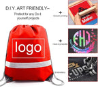 BeeGreen 30 Pieces Red Drawstring Bags Bulk String Backpacks, Cinch Sacks for Gym Sport Trip, Reflective Strips DIY for Women and Men