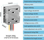 Kohree DC 36V/48V Step Down to 12V 20A 240W Converter Regulator Reducer Voltage Regulator Reducer for Golf Cart Waterproof Power Supply Transformer Volt Module