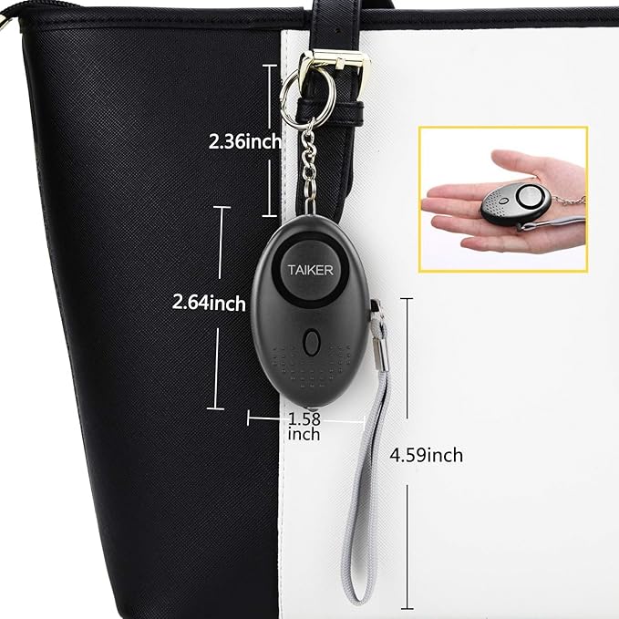 Personal Alarm for Women 140DB Emergency Self-Defense Security Alarm Keychain with LED Light for Women Kids and Elders-2 Pack (Black & Aqua Marine)
