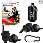 Motorcycle Ear Plugs for Wind Noise Reduction, 2 Pairs Reusable Motorcycle Accessories - Moto Earplugs, Soft Comfortable Hearing Protection for Motorbike, Touring, Racing, Riding - 25dB, Biker Gifts