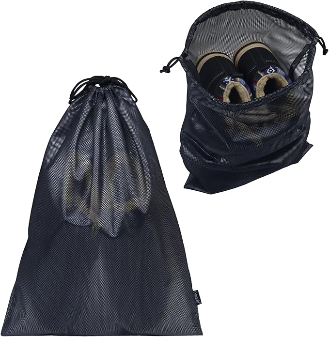 Gloppie Shoe Bags for Travel, Shoe Storage Bag with Drawstring, Packing Organizer for Sneakers, Gym, Luggage, Closet, Weekender Overnight Travel Essentials