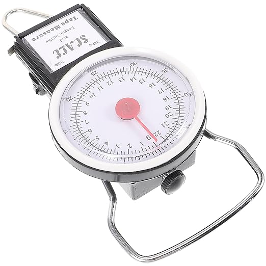 Abaodam Portable Hanging Luggage Scale with Hook Manual 20lb Travel Weight Scale for Suitcases and Bags Non-Slip Handle for Baggage and Fruit Weighing