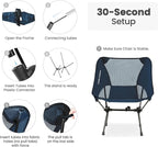 CAMEL CROWN Portable Camping Chair Lightweight Compact Folding Chair Mesh for Outdoor Camp Travel Beach Picnic Festival Hiking Backpacking Navy Blue 2 Pack