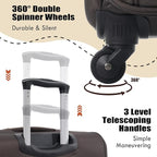 Lightweight Expandable Softside Luggage Sets 3 Piece, Large Capacity Travel Suitcase with Spinner Wheel, TSA Lock, Easy Access Design and Adjustable Telescoping Handle (Brown)