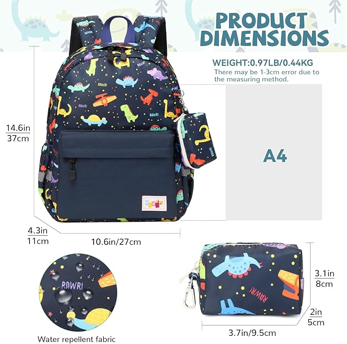 mygreen Toddler Backpack, Kids Backpack for Boys and Girls with Chest Strap | with Chest Strap
