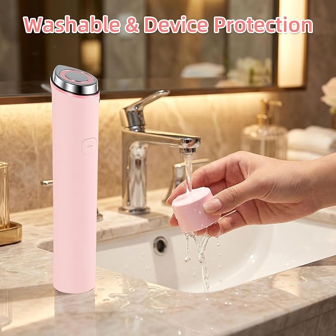 2Pcs Silicone Protective Head Case Suitable for Mini Booster Pro，Beauty Device Cover Head Cap for Mini Booster Pro Accessory (Pink)