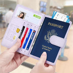 Herain Passport Holder for Travel Essentials, 2 Pcs Passport Cover Wallet Case Travel Gifts Women Men Family, RFID Passports Book Card Holders Travels Cruise Accessories Must Haves
