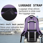 Volher Laptop Backpack,Business Travel Anti Theft Slim Durable Laptops Backpack,Water Resistant College Computer Bag for Women & Men Fits 15.6 Inch Laptop and Notebook-Purple