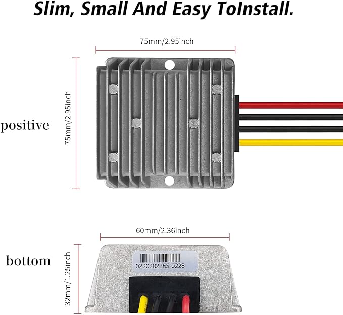 DC 12v to 24v Step up Converter Regulator 10A 240W Power Supply Adapter for Motor Car Truck Vehicle Boat Solar System etc.(Accept DC9-20V Inputs)