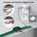 𝟐𝟎𝟐𝟔 𝐔𝐩𝐠𝐫𝐚𝐝𝐞𝐝 for Apple Watch Charger Magnetic Fast Charging Cable [2 in 1] Magnetic Wireless Charging Compatible with iWatch Series Ultra/10/9/8/7/6/SE/5/4/3/2-[3.3FT] Gray