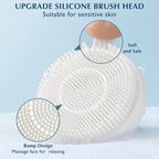 COSLUS Facial Cleansing Brush Silicone Face Scrubber: 2 in1 FBS-D Electric Exfoliating Device Waterproof Deep Cleaning Exfoliation Rotating Spa Machine - Electronic Skincare Wash Spinning System