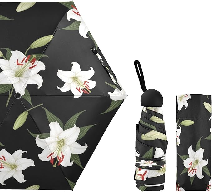 Cowboy Boots Pattern Umbrellas for Rain Windproof Small Folding Compact Mini Travel Umbrella for Purse Lightweight Portable Pocket for Women