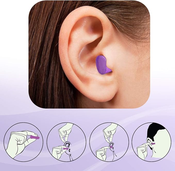 MOLDEX Soft Foam Earplugs Softies® Ear Plugs for Sleeping, Snoring, Work, Travel, Shooting -33dB Highest NRR Made in USA (Purple, 40 Pairs)