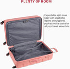 SwissGear 7366 Signature Hardside Expandable Luggage with Spinner Wheels, TSA Lock, Coral Almond, Checked-Large 27-Inch