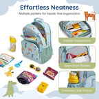 mommore Kids Backpack for Boys Girls 4-8 Kindergarten Elementary School Backpack with Lunch Box - 15” H Fit Folder
