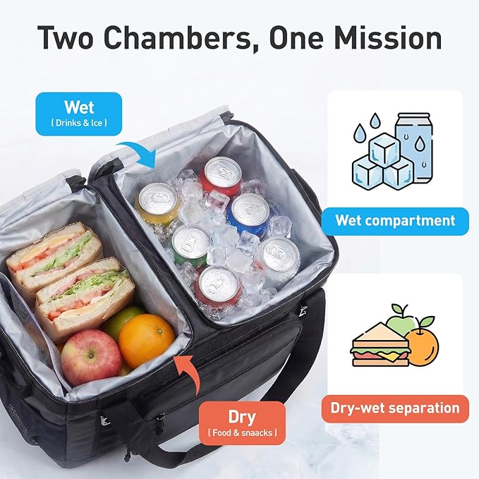 TOURIT Soft Sided Cooler Bag Insulated 30/48/60 Cans, Large Collapsible & Leakproof Ice Chest for Picnic, Beach, Camping, Travel