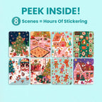 Holly Jolly 300+ Kids Sticker Book by Cupkin Toddler Christmas Coloring and Sticker Book, Road Trip Essentials, 8 Coloring Pages 8 Side by Side Scenes for Ages 2–8 Years