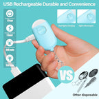Hion Personal Safety Alarm for Women, 2 Pack Rechargeable 130dB Self Defense Alarm Keychain with LED Flashlight, Emergency Safe Sound Security for Children Elderly, Black+Blue