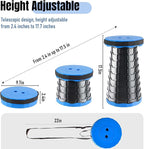 Doseno Upgraded Foldable Stool Thickened, Portable Collapsible Stool Retractable Stool for Fishing, Hiking Tours, BBQ, Parties, Outdoor Activities (Blue, 1pack)