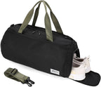 Gym Bags for Men with Side Pocket, 38L Sports Gym Duffle Bag with Wet Pocket&Shoe Compartment, Large Waterproof Sport Duffel Bags for Travel, Sports, Fitness&Workout(Black/Green)