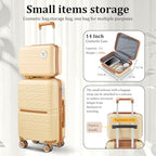 4 Piece Luggage Set, Hardside Expandable Lightweight Suitcase with 360° Mute Spinner Wheels Luggage Sets, TSA Lock, 14/20/24/28 Inch Travel Luggage for Men, Women and Girls (Apricot Cream 2)