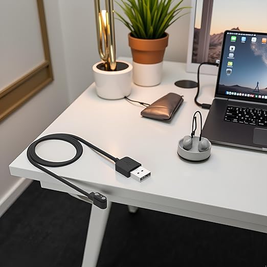 Jinshining Black Compatible with Da Fit Smart Watch Charger, Replacement USB Charger Cable 3.3 Ft Charging Cord for Smart Watch with Da Fit App,Smartwatch Cables and Chargers，Smartwatch Accessories