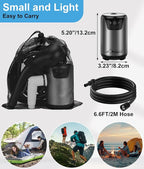 WADEO Portable Shower, 6000mAh Rechargeable Camping Shower Pump with 10 Spray Modes, Fahrenheit Display, IPX7 Waterproof, Ideal for Outdoor Camping, Travel, Car Washing, Pet Bathing (Silver Gray)