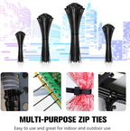 Cable Zip Ties,400 Pack Black Assorted Sizes 12+8+6+4 Inch,Multi-Purpose Self-Locking Nylon Cable Cord Management,Plastic Wire Ties for Home,Office,Garden,Workshop. By HAVE ME TD