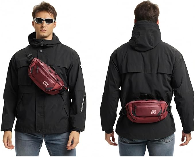 Travel Fanny Pack 3L, Crossbody Adjustable Strap, Padded Back, Water Repellent