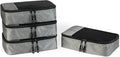 Amazon Essentials 4-Piece Packing Cubes Travel Accessories Set, Space-Saving Luggage Organizer with Double Zipper, Mesh Top, Small, Gray (Previously Amazon Basics)