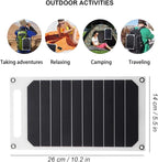 Lixada 10W 5V Solar Panel Charger USB Port Portable High Power Paper Shaped Monocrystalline Silicon for Cell Phone Camping