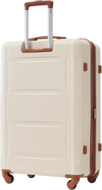 2 Piece Luggage Sets with Bags, Lightweight ExpanableCarry on Luggage Sets, Hardshell ABS Spinner Wheels Suitcase with TSALock,for Women Men, 20 IN & 24 IN, Khaki+Brown