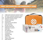 300Piece Portable First Aid Kit Refill Supplies for Car Mini Caming Emergency First Aid Kit Hiking Survival Essential Kit for Outdoor Adventure Emergency Case, Orange 1st Aid