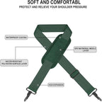Shoulder Strap 72 inch, Universal Replacement Laptop Shoulder Strap with Adjustable Buckles and Metal Hooks for Briefcase Laptop Messenger Bag Crossbody Bag Luggage/Duffel, Green