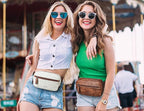 LATMAP 2L Fanny Packs Everywhere Belt Bag Small Fashion Crossbody Waist Pack Faux Leather Waterproof Sling Chest Bag For Women Trendy Beige