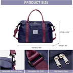 HYC00 Travel Duffel Bag,Carry-on Overnight Weekender Bags for Women,Sports Tote Gym Bag with Wet Pocket