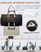 Women Weekender Travel Duffle Bag: Travel Duffel Overnight Bags with Shoe Compartment Large Carry on Tote with Toiletry Bag Weekend Traveling Yoga Gym Hospital Bag for Women with Wet Pocket