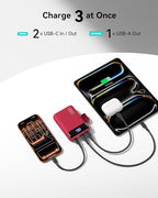 INIU Smallest 20000mAh Power Bank, 22.5W PD Fast Charging Portable Charger with Detachable Cable, Flight-Safe Battery Pack with LED Display for iPhone Google College Students Teen Boys Girls, Red