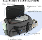 Gym Bag for Men Women, Sport Duffle Bag with Wet Pocket & Shoes Compartment, Water Resistant Overnight Weekender Bag Duffel Bag