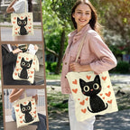 ANNA QUEEN Cat Tote Bag Shoulder Bag Handle Bag for Gym Yoga Picnic Beach Kitchen Reusable