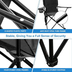 Camping Chair 2 Pack Portable Folding Chair, Supports 300lbs, Lightweight Stable Outdoor Chair for Camping Hiking Fishing Beach Travel Picnic, Compact Collapsible Camping Seat, Classic Black