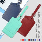 Teskyer Luggage Tags, 3 Pack Premium PU Leather Luggage Tags Privacy Protection Travel Bag Labels Suitcase Tags