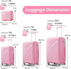 Hard Shell Luggage Sets 4 Piece with 360 Spinner Wheels,Lightweight Suitcase Set with TSA Lock,Travel Luggage Set with Telescoping Handle,Light and Strong,Easy to Clean (Pink 2)