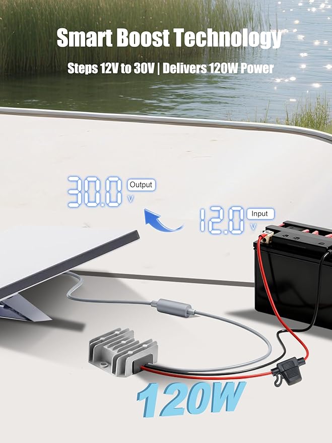 Starlink Mini 12V Adapter [Supports up to 150FT Cable] 12V/24V to 30V 3.5A DC Boost Converter for Starlink Mini, Starlink Mini Power Cable with Female Plug 9-28V Input for Off-Road,RV, Marine,Outdoor