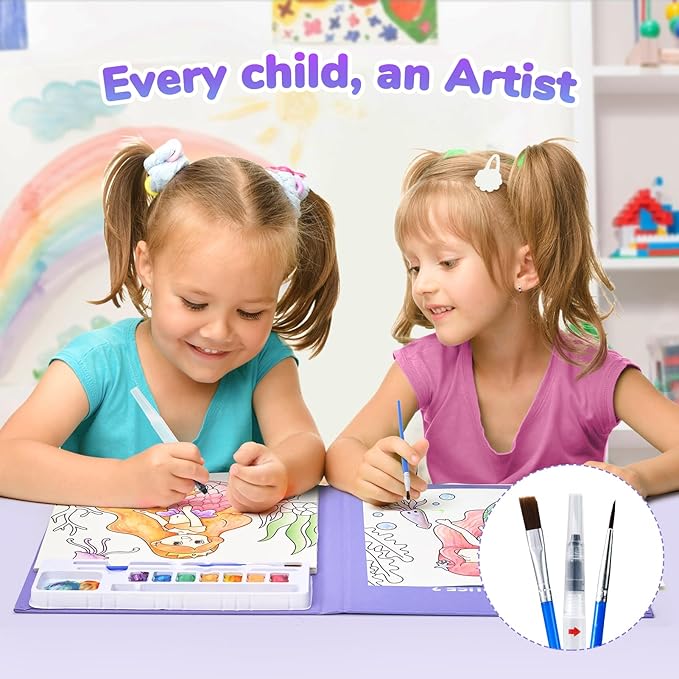 JoyCat Paint with Water Coloring Books for Toddlers, Watercolor Painting Sets for Kids Ages 3-5 4-8, Arts and Crafts Drawing Activities Toy Birthday Gifts for Boys Girls (Underwater World)