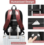 hk Business Backpack for Men 17 Inch,Slim & Expandable Waterproof Travel Laptop Backpack with USB Charger Port (Red)