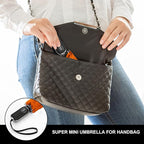 Compact Travel Umbrella for Purse - Flat Handle, Waterproof for Light Rain